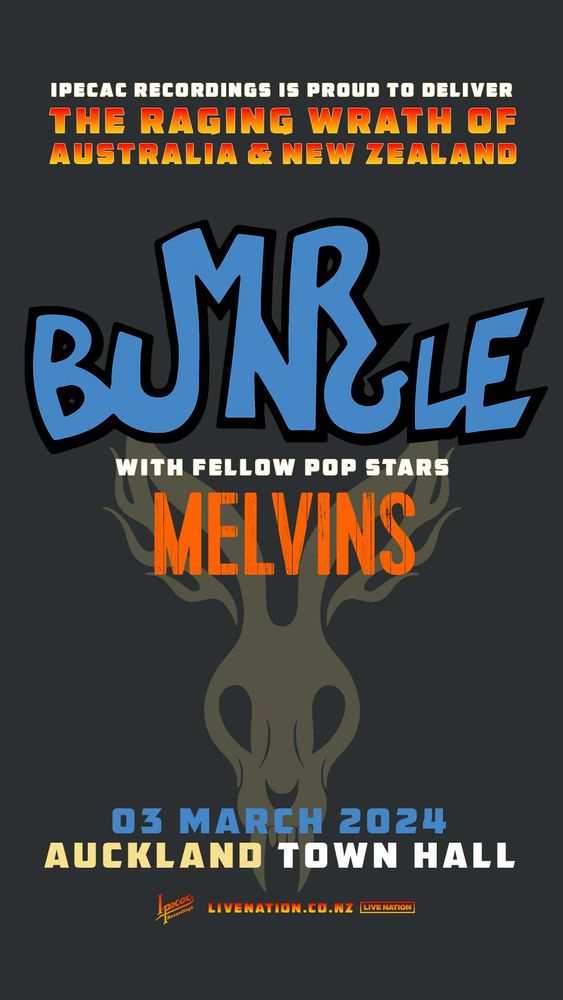The Melvins, Mr. Bungle at Auckland Town Hall in Auckland, New Zealand — March 3, 2024 concert flyer