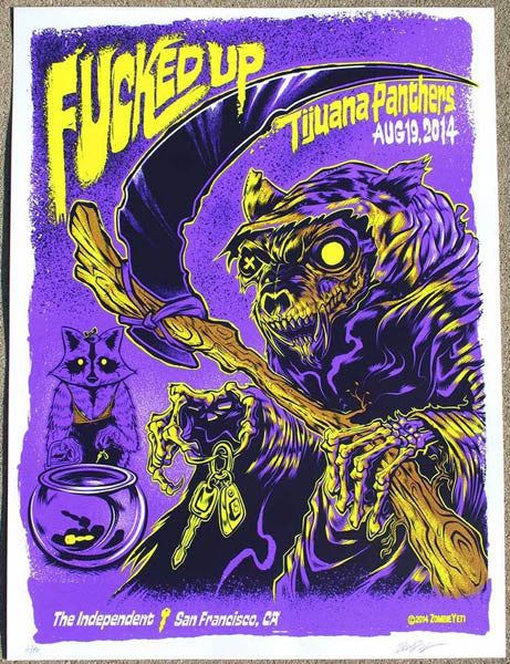 Fucked Up, Tijuana Panthers, She's at Independent in San Francisco, CA — August 19, 2014 concert flyer