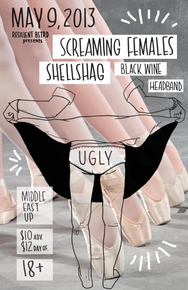 Screaming Females, Shellshag, Black Wine, and others at Middle East in Cambridge, MA — May 9, 2013 concert flyer
