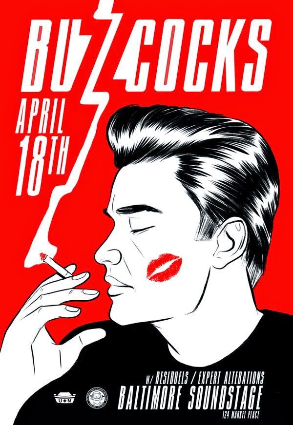 The Buzzcocks, Residuels at Baltimore Soundstage in Baltimore, MD — April 18, 2015 concert flyer
