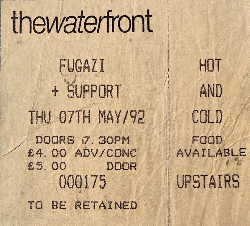 Fugazi, Leatherface, Goober Patrol, and others at Adrian Flux Waterfront — May 7, 1992 concert flyer
