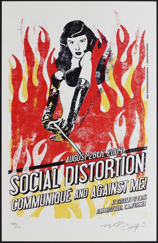 Social Distortion, Communique, Against Me! at Stamler Park — August 26, 2004 concert flyer