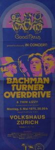 Thin Lizzy, Bachman-Turner Overdrive at Volkshaus in Zürich, Switzerland — May 5, 1975 concert flyer