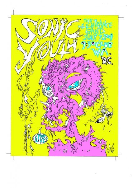Sonic Youth, The Entrance Band at 9:30 Club in Washington, DC — July 7, 2009 concert flyer Sonic Youth, The Entrance Band at 9:30 Club in Washington, DC — July 7, 2009 concert flyer