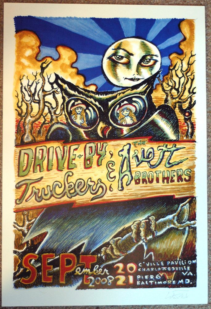 Drive By Truckers, The Avett Brothers at Pier Six Pavilion — September 21, 2008 concert flyer