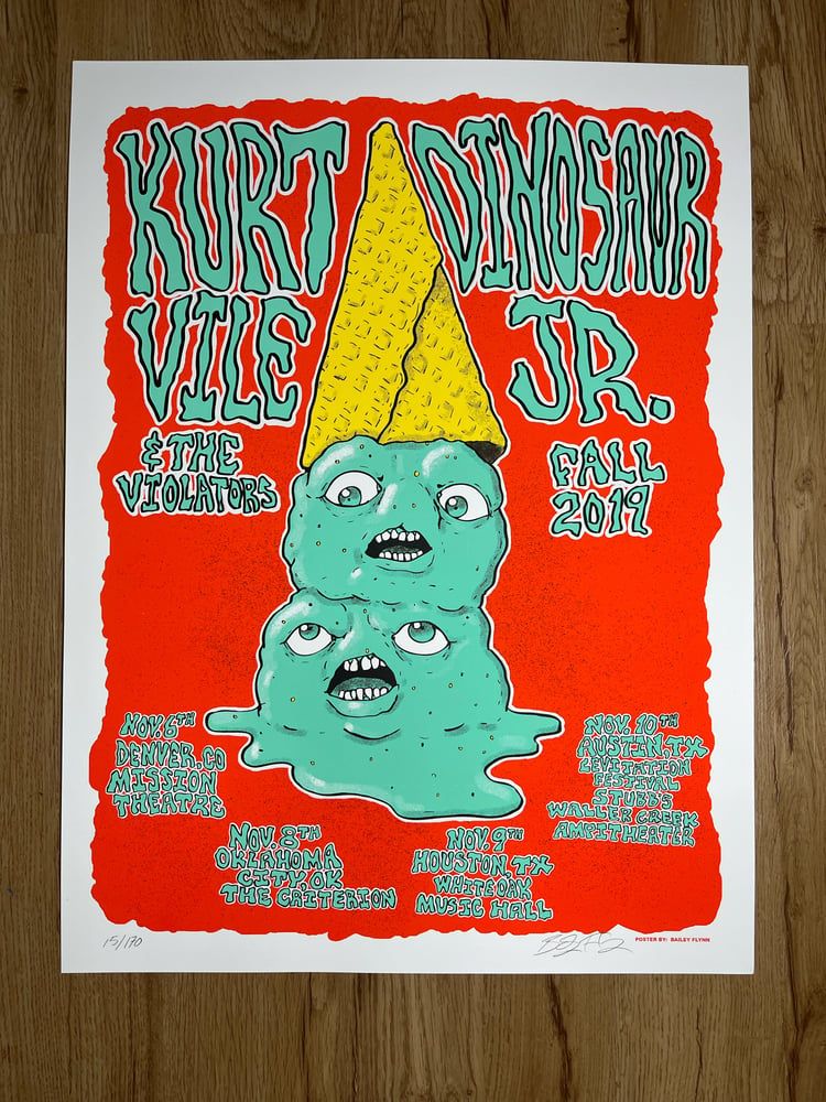 Dinosaur Jr., Kurt Vile at Stubb's Bar-B-Q in Austin, TX — November 10, 2019 concert flyer