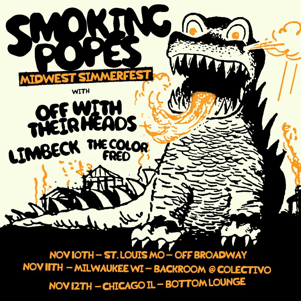Off With Their Heads, Smoking Popes, Limbeck, and others at Back Room, Colectivo Coffee in Milwaukee, WI — November 11, 2022 concert flyer