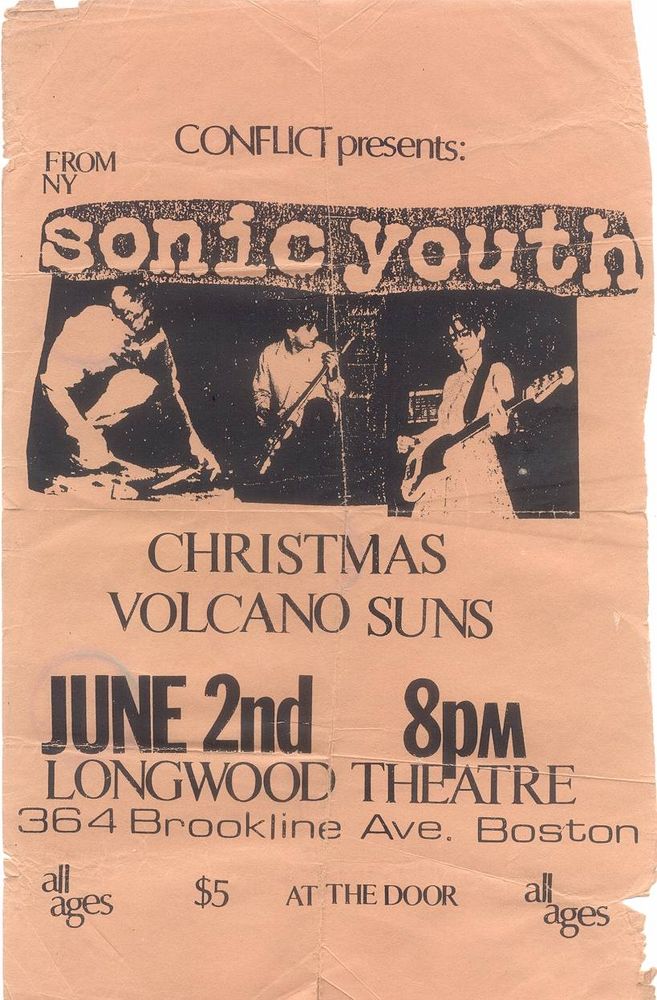 Sonic Youth, Dredd Foole, DIN, and others at Longwood Theatre — June 2, 1984 concert flyer