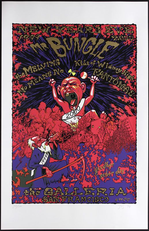 The Melvins, Mr. Bungle, NoMeansNo, and others at Galleria Design Center in San Francisco, CA — December 31, 1999 concert flyer
