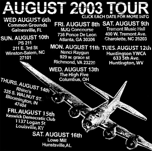 Against Me!, The Switch, Whiskey & Co. at Common Grounds — August 6, 2003 concert flyer