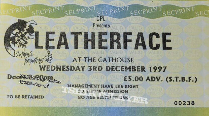 Leatherface at Cathouse — December 3, 1997 concert flyer