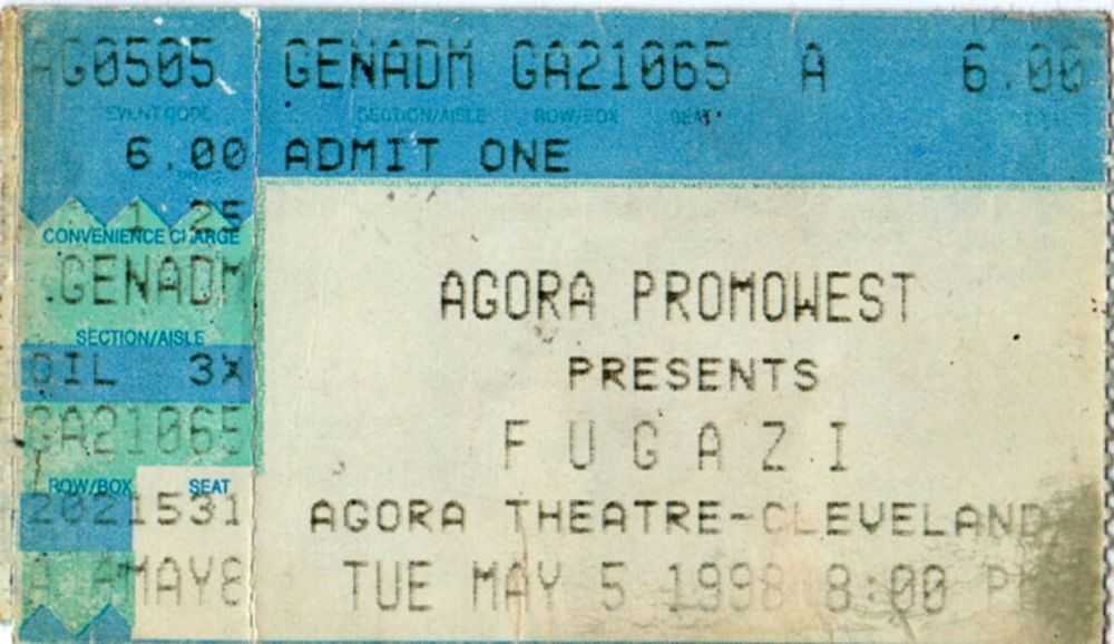 Fugazi, Blonde Redhead, Quixotic at Agora Theatre in Cleveland, OH — May 5, 1998 concert flyer