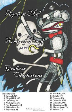 Against Me!, Army of Ponch, Grabass Charlestons, and others at Sommerset Inn — December 7, 2002 concert flyer