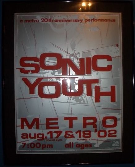 Sonic Youth, Wolf Eyes at Metro — August 17, 2002 concert flyer