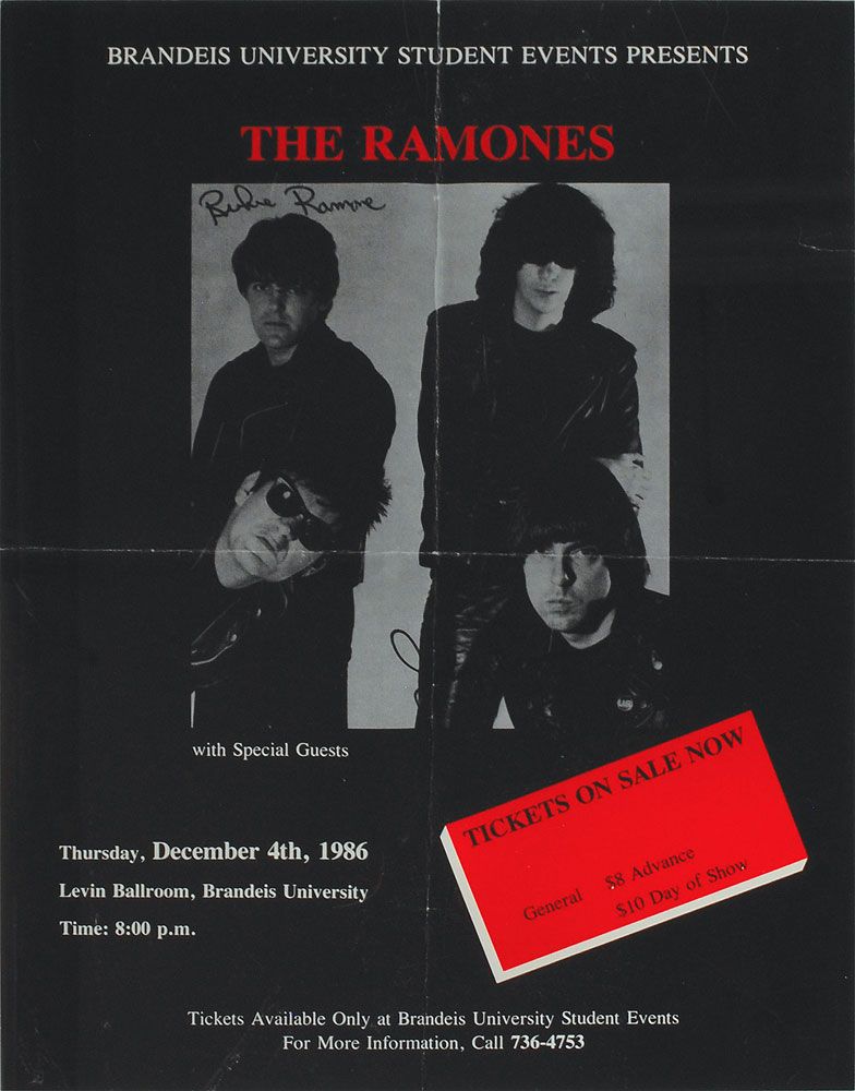 The Lemonheads, Ramones at Brandeis University — December 4, 1986 concert flyer
