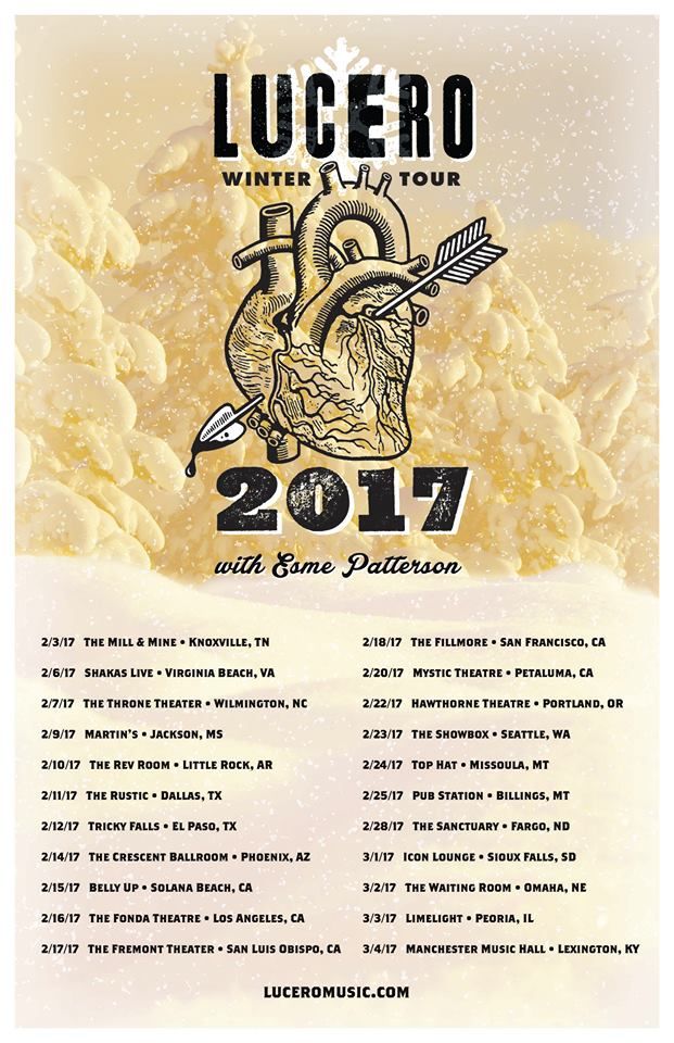 Lucero at Mystic Theatre — February 20, 2017 concert flyer