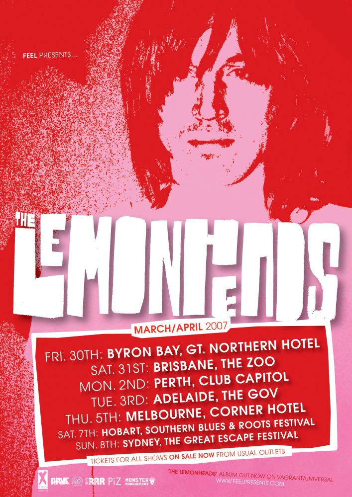 The Lemonheads at Corner Hotel in Richmond, Australia — April 5, 2007 concert flyer