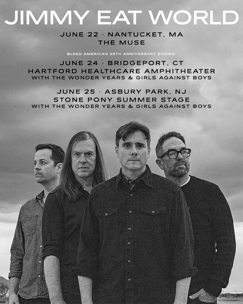 Jimmy Eat World, The Wonder Years, Girls Against Boys at Stone Pony in Asbury Park, NJ — June 25, 2026 concert flyer