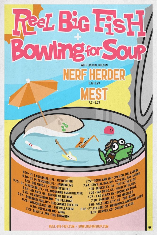 Reel Big Fish, Bowling for Soup, Mest at Ogden Theater in Denver, CO — August 3, 2019 concert flyer