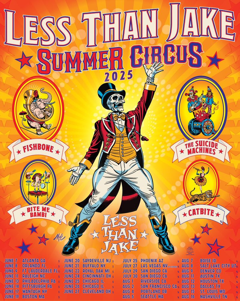 Less Than Jake, Fishbone, The Suicide Machines at Starland Ballroom — June 20, 2025 concert flyer