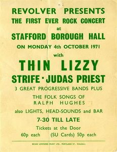 Thin Lizzy at Borough Hall — October 4, 1971 concert flyer