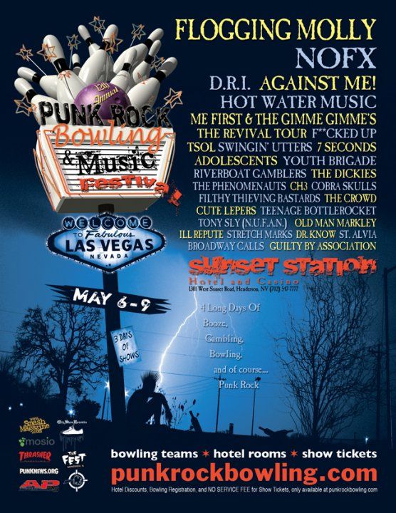Flogging Molly, Against Me!, Swingin' Utters, and others at Sunset Amphitheatre — May 8, 2010 concert flyer