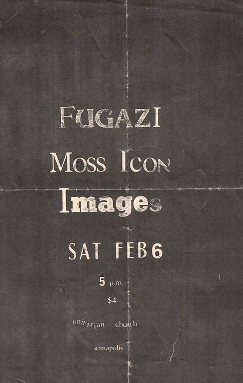 Fugazi at Unitarian Church in Annapolis, MD — February 6, 1988 concert flyer