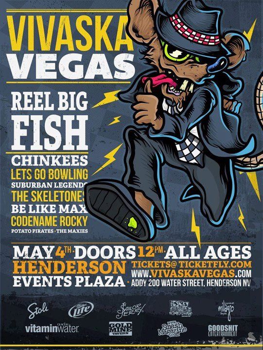 Reel Big Fish, The Chinkees, Let's Go Bowling, and others at Henderson Events Plaza & Amphitheatre in Henderson, NV — May 4, 2013 concert flyer