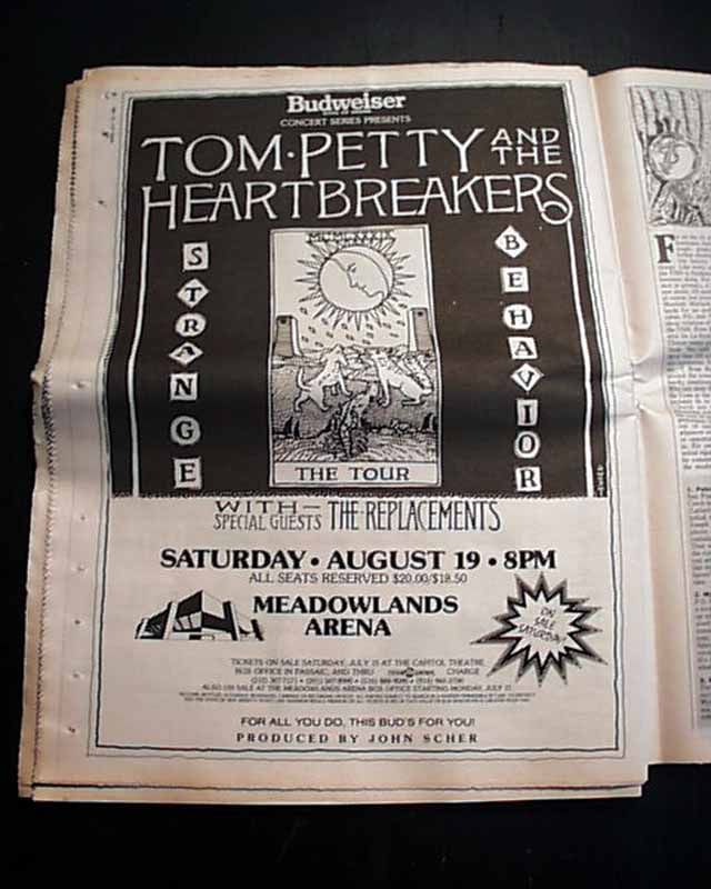Tom Petty and the Heartbreakers, The Replacements at Izod Center — August 19, 1989 concert flyer