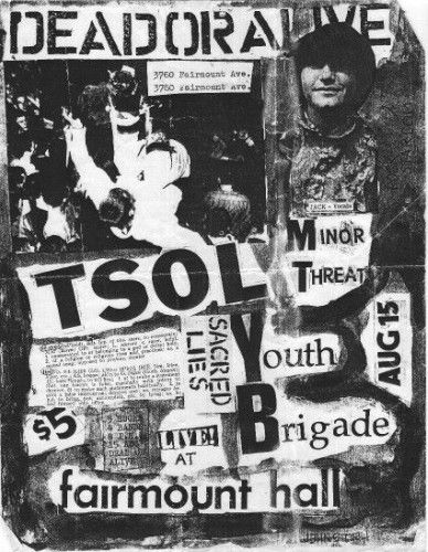 TSOL, Youth Brigade, Minor Threat, and others at Fairmount Hall — August 15, 1981 concert flyer