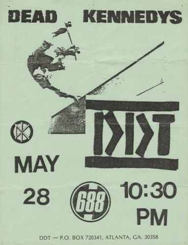 Dead Kennedys, DDT, The Restraints at 688 Club in Atlanta, GA — May 28, 1983 concert flyer