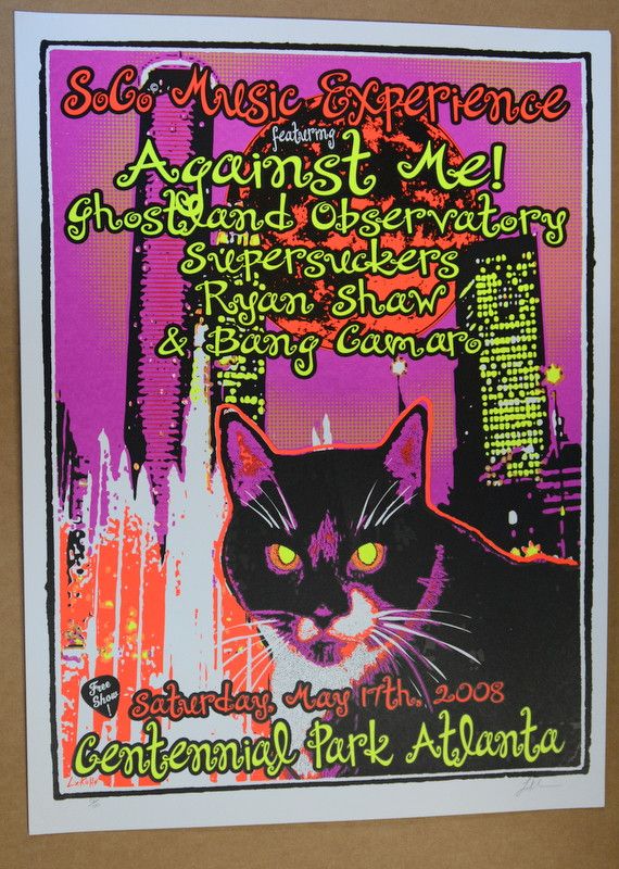 Against Me!, Ghostland Observatory, Supersuckers, and others at Centennial Olympic Park in Atlanta, GA — May 17, 2008 concert flyer