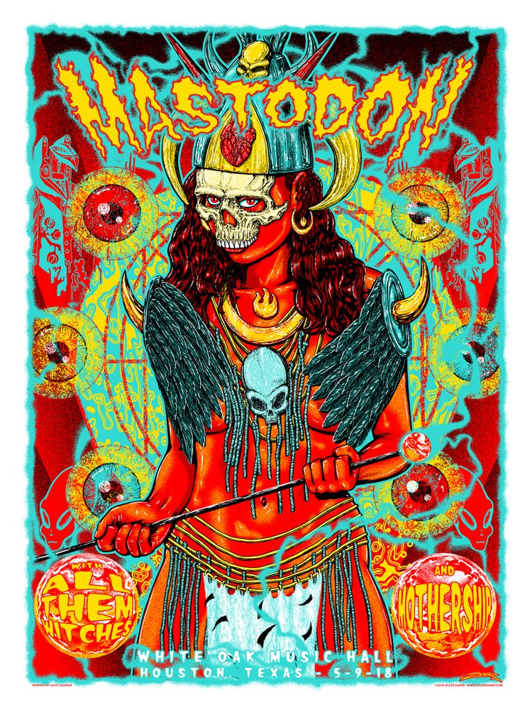 Mastodon, All Them Witches at White Oak Music Hall in Houston, TX — May 9, 2018 concert flyer