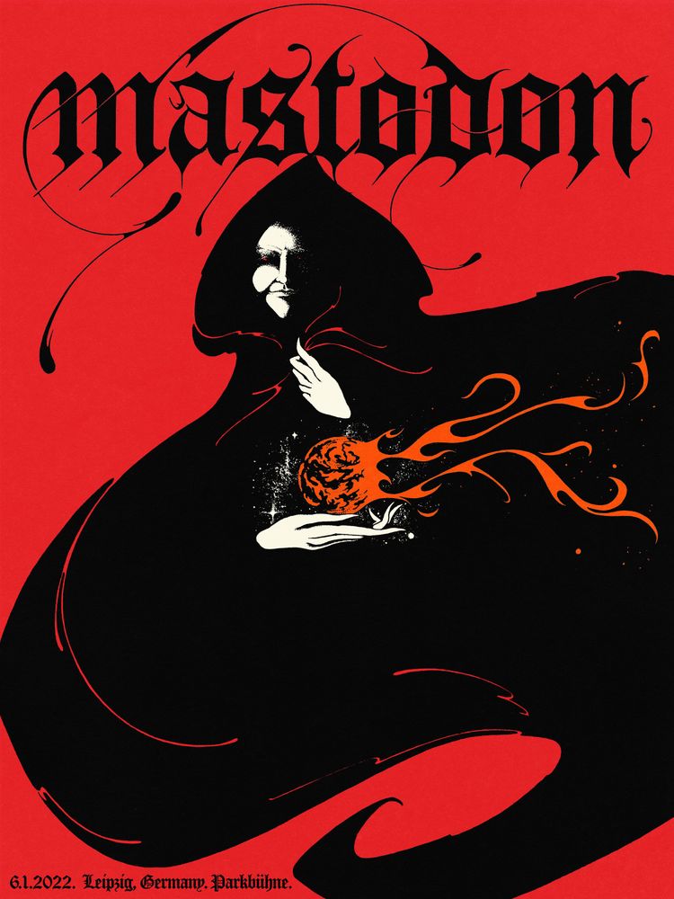 Mastodon, Kvelertak, Baroness at Parkbühne, Clara Zetkin Park in Leipzig, Germany — June 1, 2022 concert flyer