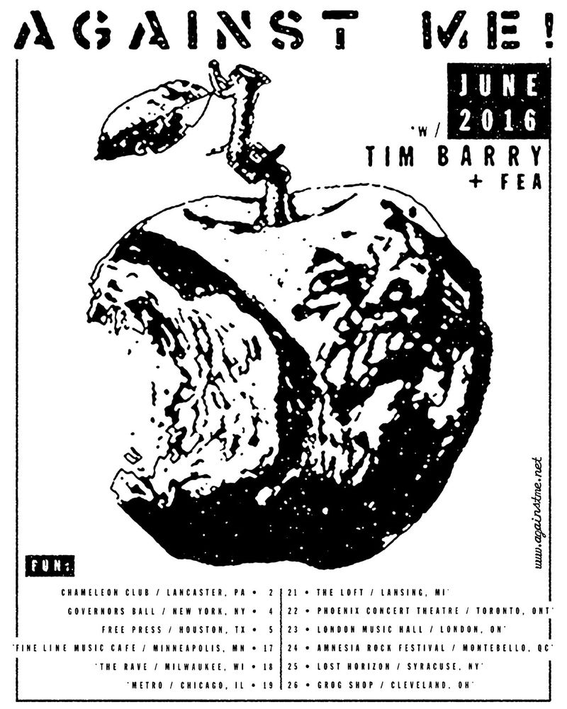 Against Me!, Tim Barry, Fea at Fine Line Music Cafe — June 17, 2016 concert flyer