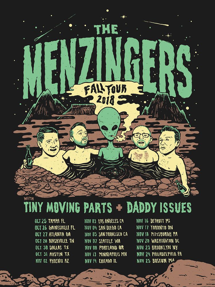 Cursive, The Menzingers, Piebald, and others at Bo Diddley Plaza in Gainesville, FL — October 26, 2018 concert flyer
