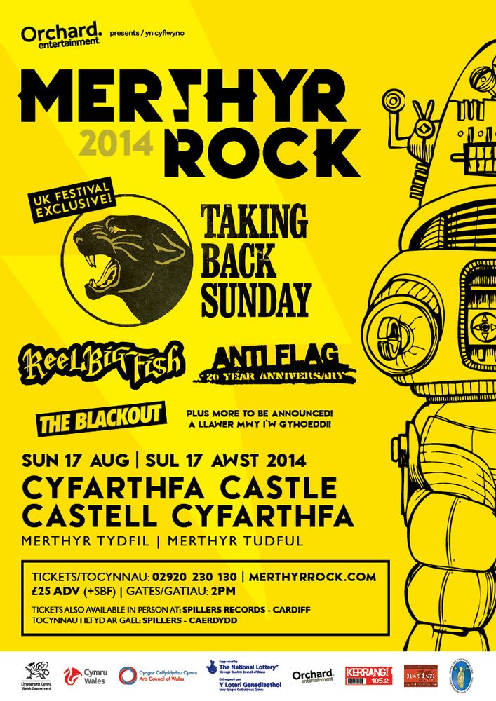 Reel Big Fish at Cyfarthfa Castle in Merthyr Tydfil, Wales — August 17, 2014 concert flyer Reel Big Fish at Cyfarthfa Castle in Merthyr Tydfil, Wales — August 17, 2014 concert flyer