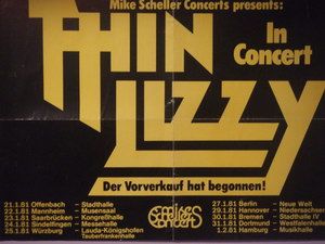 Thin Lizzy at Huxleys Neue Welt — January 27, 1981 concert flyer