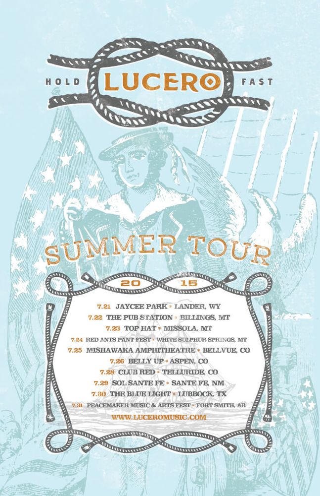 Lucero at Club Red — July 28, 2015 concert flyer