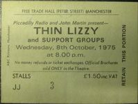 Thin Lizzy at Free Trade Hall — October 8, 1975 concert flyer