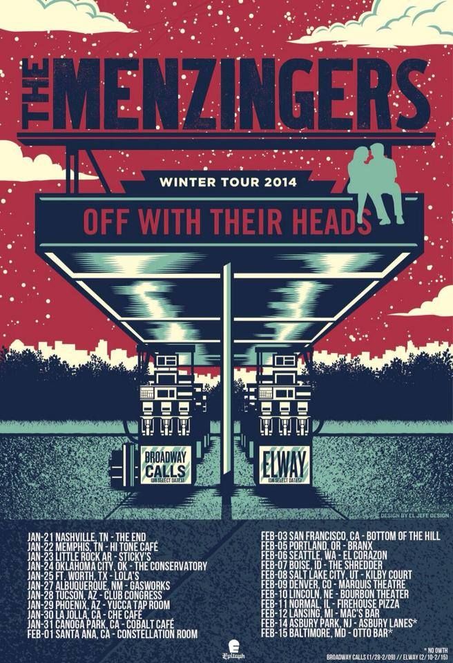 Off With Their Heads, The Menzingers, Elway at Mac's Bar — February 12, 2014 concert flyer