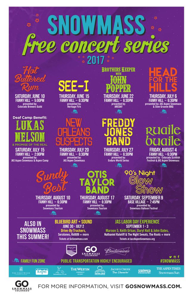 Drive By Truckers at Base Village + Fanny Hill in Snowmass Village, CO — June 30, 2017 concert flyer