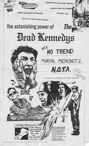 Dead Kennedys, Mortal Micronotz, Fang, and others at VFW 18 — June 17, 1983 concert flyer