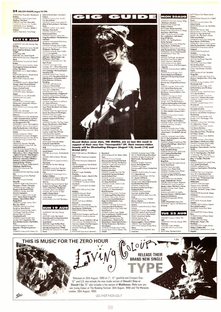 Blyth Power, Leatherface, Identity at Edwards No. 8 — August 19, 1990 concert flyer