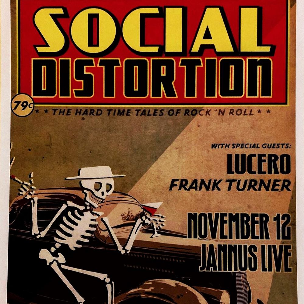 Lucero, Social Distortion, Frank Turner at Jannus Live — November 12, 2010 concert flyer
