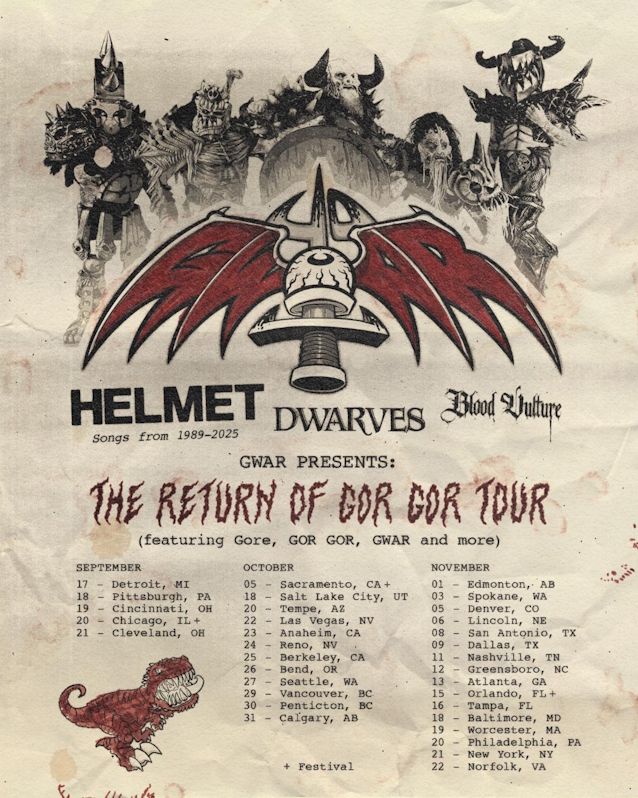 GWAR, Helmet, Dwarves, and others at NorVa in Norfolk, VA — November 22, 2025 concert flyer