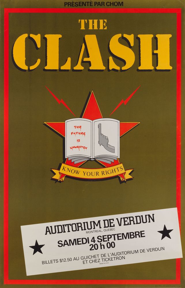 The Clash at Verdun Auditorium — September 4, 1982 concert flyer