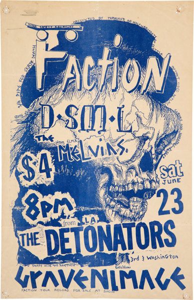 The Melvins, The Faction, Dsml, and others at Graven Image in Seattle, WA — June 23, 1984 concert flyer
