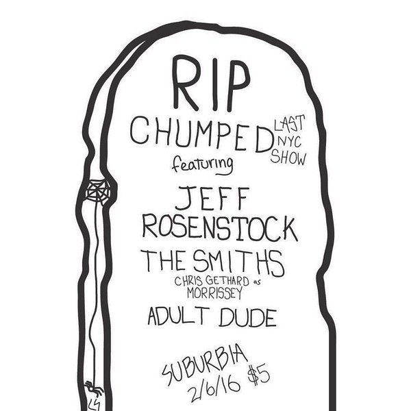 Jeff Rosenstock, Chris Gethard, Adult Dude at Suburbia in Brooklyn, NY — February 6, 2016 concert flyer Jeff Rosenstock, Chris Gethard, Adult Dude at Suburbia in Brooklyn, NY — February 6, 2016 concert flyer