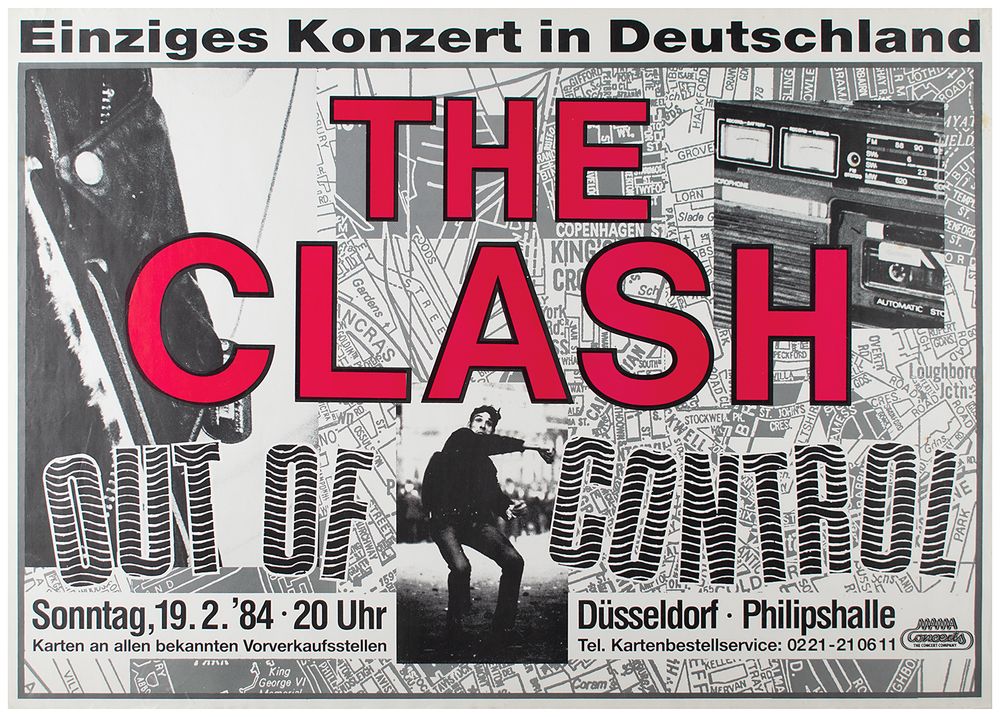 The Clash at Philipshalle — February 19, 1984 concert flyer